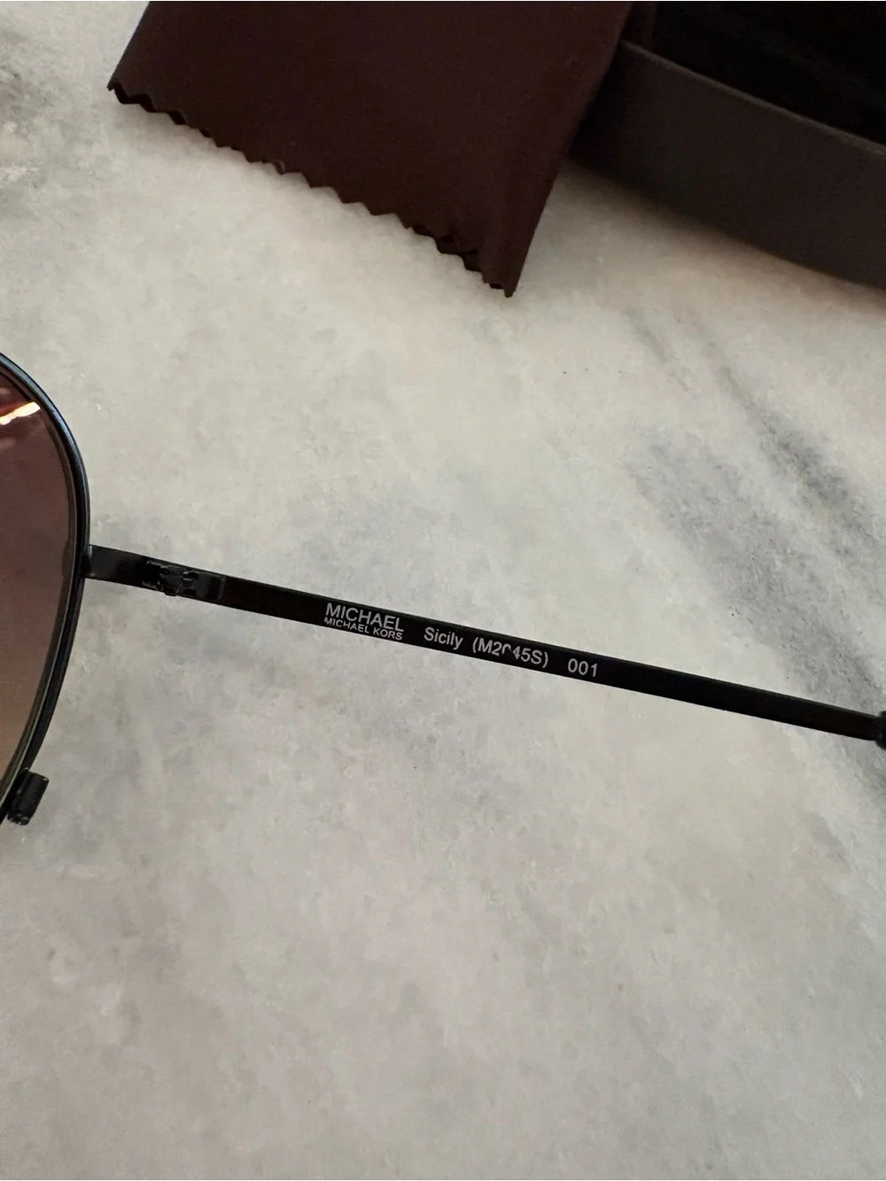 Michael Kors Black and Gold Aviator Sunglasses